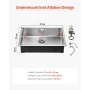 70cm Kitchen Sink Workstation, 304 Stainless Steel Undermount Sinks, Drop-In Single Bowl Farmhouse Basin with Accessories, House