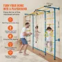 Indoor Jungle Gym for Toddlers, 7-in-1 Climbing Playset with Carbon Steel Swedish Ladder, Wall Ladder, Pull-Up Bar, Rope Ladder,