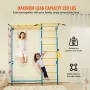 Indoor Jungle Gym for Toddlers, 7-in-1 Climbing Playset with Carbon Steel Swedish Ladder, Wall Ladder, Pull-Up Bar, Rope Ladder,