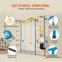 Indoor Jungle Gym for Toddlers, 7-in-1 Climbing Playset with Carbon Steel Swedish Ladder, Wall Ladder, Pull-Up Bar, Rope Ladder,