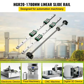Linear Guide Rail  2Pcs HGR20-1700mm Linear Slide Rail with 1Pcs RM1605-1700mm Ballscrew with BF12/BK12 Kit Linear Slide Rail