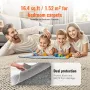 - Slip-Resistant Rug Pad - Protective Cushioning Carpet Pad - 8' x 10' - 1/4"Thick - Dual Surface - Polyester Felt + Latex - Gra