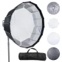 Parabolic Softbox, 33 in / 850 mm, Quick Release and Quick Fold, Lightweight and Portable, Universal Bowens Mount, 4 Lighting Ef
