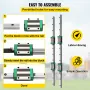 Linear Guide Rail 2Pcs HGR20-1700mm Linear Slide Rail with 1Pcs RM1605-1700mm Ballscrew with BF12/BK12 Kit Linear Slide Rail Gui