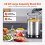 24qt rustfrit stål lagerpot madlavning køkken sauce gryde med