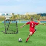 Soccer Rebounder Rebound Net, Kick-Back 34"x34", Portable Football Training Gifts, Fully Adjustable Angles Goal Net, Aids & Equi