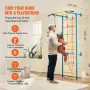 Indoor Jungle Gym for Toddlers, 5-in-1 Climbing Playset with Carbon Steel Swedish Ladder, Wall Ladder, Pull-Up Bar, Rope Ladder,