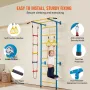 Indoor Jungle Gym for Toddlers, 5-in-1 Climbing Playset with Carbon Steel Swedish Ladder, Wall Ladder, Pull-Up Bar, Rope Ladder,