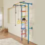 Indoor Jungle Gym for Toddlers, 5-in-1 Climbing Playset with Carbon Steel Swedish Ladder, Wall Ladder, Pull-Up Bar, Rope Ladder,