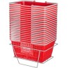 Shopping Basket Portable Grocery Basket 20PCS 21L with Handle & Stand Red