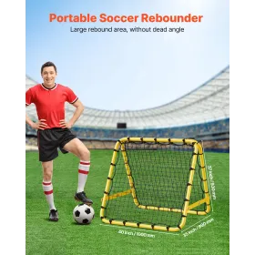 Soccer Rebounder Rebound Net, 40"x35"x37" Portable Football Training Gifts, Fully Adjustable Angles Goal Net, Aids & Equipment f