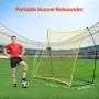 Soccer Rebounder, Portable Soccer Trainer, 7x7FT Iron & Polyester Soccer Practice Equipment, Sports Football Rebounder Wall with
