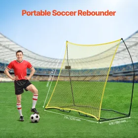 7x7ft fodbold rebounder bærbar fodboldtræner net med bærbar