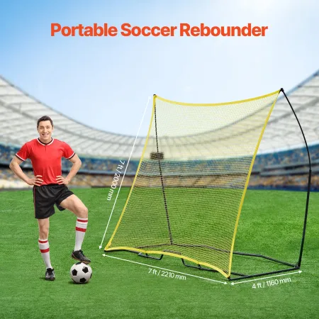 7x7ft fodbold rebounder bærbar fodboldtræner net med bærbar