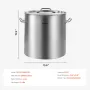 53qt rustfrit stål lagerpot madlavning køkken sauce gryde med