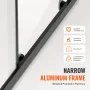 Semi-frameless Shower Door, 57.8-59" W x 70" H, Double Sliding Glass Door with 1/4"(6mm) Clear Tempered Glass, Waterproof Shatte