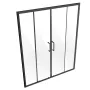 Semi-frameless Shower Door, 57.8-59" W x 70" H, Double Sliding Glass Door with 1/4"(6mm) Clear Tempered Glass, Waterproof Shatte
