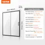 Brusedør uden ramme 137-142 cm x 182 cm Hærdet glas 6 mm Matsort