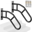 2 PCS Handrails for Outdoor Steps 29" Wall Mount Railings for 1-3 Steps