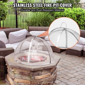 Firepit Spark Screen Lid, 914.4mm Diameter, Outdoor Firepit Ring Cover Round Accessories, Fire Pit Metal Cover, Easy-Opening