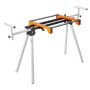 Miter Saw Stand, 300lbs Load Capacity Steel Collapsible Stand for Miter Saw with One-piece Mounting Brackets Clamps, Adjustable 