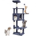 Cat Tree 60.6" Cat Tower with Cat Condo Sisal Scratching Post Dark Grey