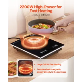 Portable Induction Cooktop 2200W Countertop Burner 11 Temp Levels Hot Plate