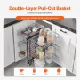 3 lag blind hjørne Træk arrangør Chrome Kitchen Cabinet Basket