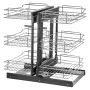 3 lag blind hjørne Træk arrangør Chrome Kitchen Cabinet Basket