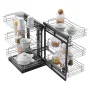 3 lag blind hjørne Træk arrangør Chrome Kitchen Cabinet Basket