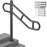 Single Post Handrail for Outdoor 1-3 Step 40.5" Stair Handrail Floor Mount