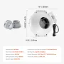4 to 4.5 inch Radon Mitigation Fan System, Quiet 380 CFM Radon Mitigation Kit with 2 Couplers, Waterproof Radon Fan Electric Inl