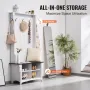 Hall Tree Wood Hall Tree med bænk 5 kroge til entryway & hallway