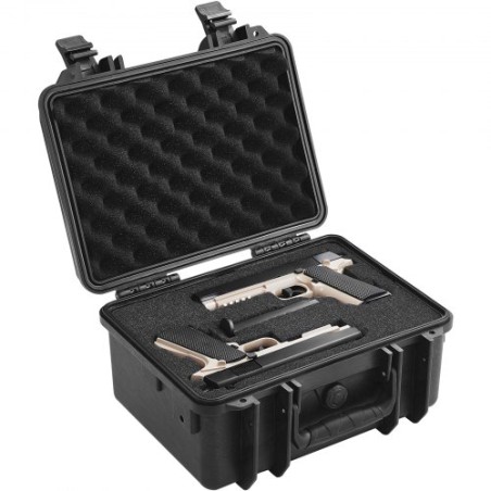 Hard Pistol Cases with Pre-cut PU Foam Lockable Pistol Case for 2 Pistol