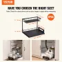 2 Tier Pull Out Cabinet Organizer(10.7"W x 14.2"D ), Under Sink Organizer and Storage, Slide Out Drawer Cabinet Organizer, Wire 