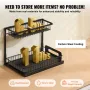 2 Tier Pull Out Cabinet Organizer(10.7"W x 14.2"D ), Under Sink Organizer and Storage, Slide Out Drawer Cabinet Organizer, Wire 