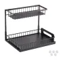 2 Tier Pull Out Cabinet Organizer(10.7"W x 14.2"D ), Under Sink Organizer and Storage, Slide Out Drawer Cabinet Organizer, Wire 