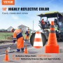 Safety Cones, 4 Pack 18 inch Collapsible Traffic Cones, Construction Cones with Reflective Collars, Wide Base and A Storage