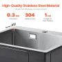 55cm Kitchen Sink Workstation, 304 Stainless Steel Top Mount Sinks, Drop-In Single Bowl Farmhouse Basin with Accessories, Househ