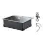 55cm Kitchen Sink Workstation, 304 Stainless Steel Top Mount Sinks, Drop-In Single Bowl Farmhouse Basin with Accessories, Househ