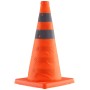 Safety Cones, 4 Pack 18 inch Collapsible Traffic Cones, Construction Cones with Reflective Collars, Wide Base and A Storage