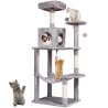 Cat Tree 56.2 "Cat Tower med Cat Condo Sisal Scratching Post Light Gray