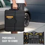 221-Piece Mechanics Tool Set, 1/4" and 3/8" Drive Sockets, SAE and Metric Mechanic Tool Kit with Bits, Wrenches, Ratchet Handle,