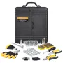 221-Piece Mechanics Tool Set, 1/4" and 3/8" Drive Sockets, SAE and Metric Mechanic Tool Kit with Bits, Wrenches, Ratchet Handle,