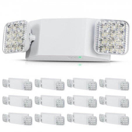 12 PCs Commercial Emergency Light LED Exit Lighting Fixture Backup Battery