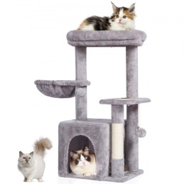 Cat Tree 31.4 "Cat Tower med Cat Condo Sisal Scratching Post Light Gray