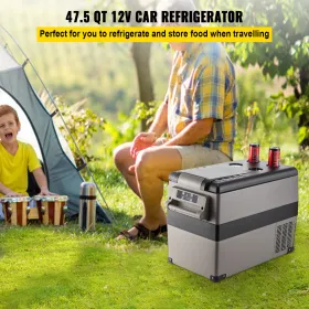 Portable Small Car Freezer 45L Mini Car Freezer Refrigerator 60W Car Fridge Cooler 12V Fridge Freezer AC/DC Portable Freezer