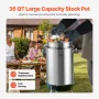 Stainless Steel Stockpot, 36 Quart Cooking Pots, Cookware Sauce Pot with Basket, Lid, and Handle, Heavy Duty Commercial Grade St