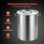 Stainless Steel Stockpot, 36 Quart Cooking Pots, Cookware Sauce Pot with Basket, Lid, and Handle, Heavy Duty Commercial Grade St