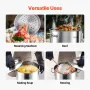 Stainless Steel Stockpot, 36 Quart Cooking Pots, Cookware Sauce Pot with Basket, Lid, and Handle, Heavy Duty Commercial Grade St